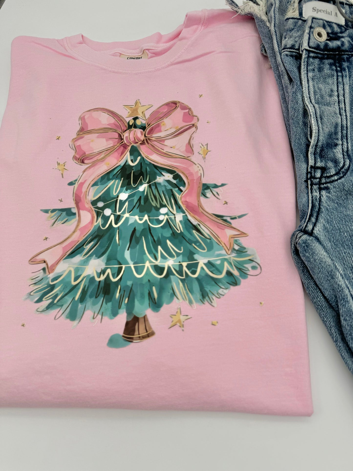 Coquette Colorful Christmas Tree Tee