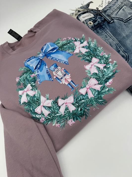 Nutcracker Preppy Wreath Crewneck