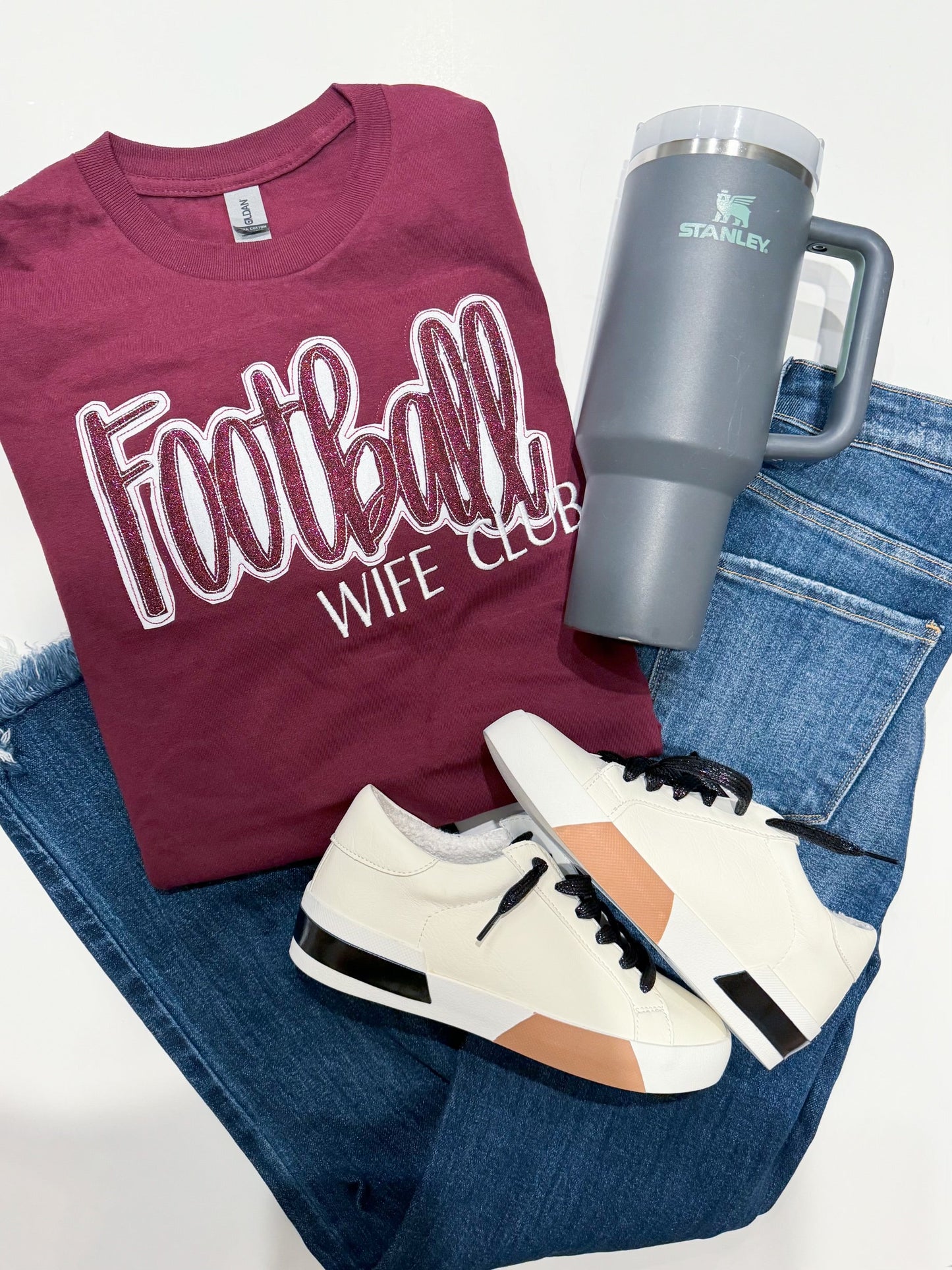 Football Wife/Mom Club Double Stack Shirt-Top WS-Graceful & Chic Boutique, Family Clothing Store in Waxahachie, Texas