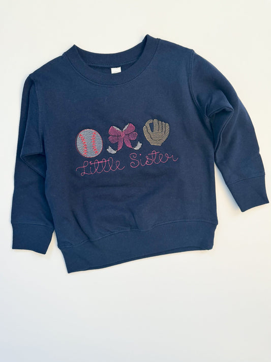 BASEBALL LITTLE SISTER Sweatshirt WHOLESALE-Top WS-Graceful & Chic Boutique, Family Clothing Store in Waxahachie, Texas