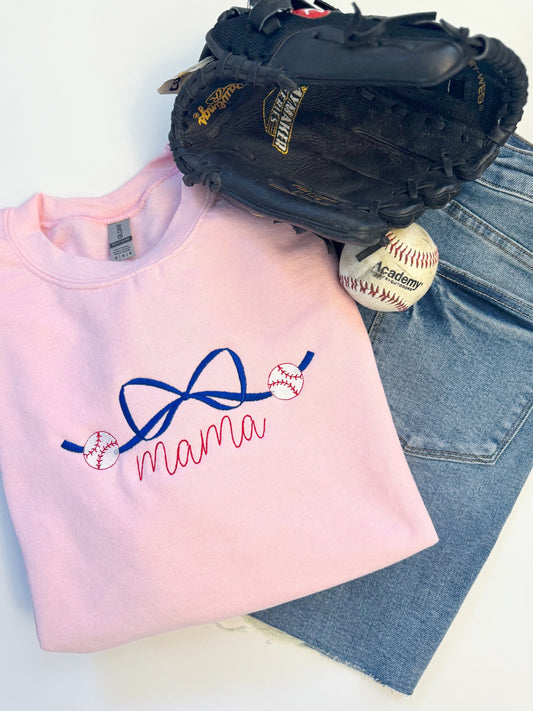 BASEBALL BOW MAMA Sweatshirt WHOLESALE-Top WS-Graceful & Chic Boutique, Family Clothing Store in Waxahachie, Texas
