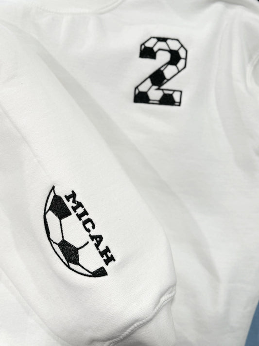 SOCCER Custom Number and Name Sweatshirt WHOLESALE-Top WS-Graceful & Chic Boutique, Family Clothing Store in Waxahachie, Texas